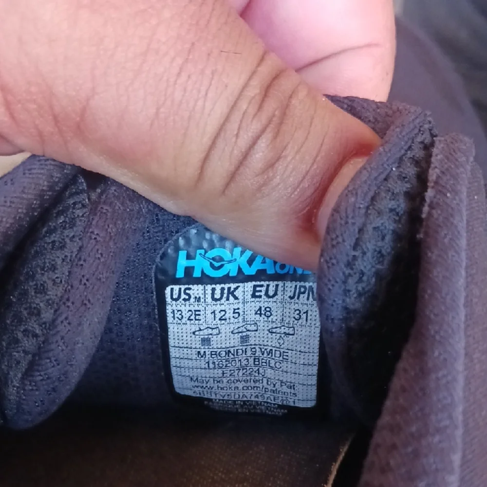 Hoka Bondi 9 Black Athletic Shoes with Cushioned Midsole - Picture 13 of 15